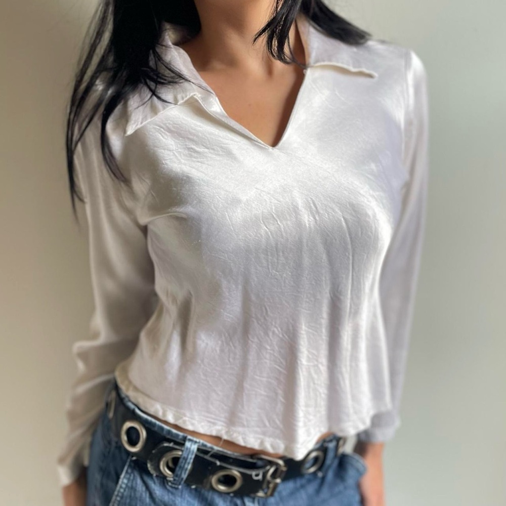 Rue 21 vintage silky white blouse